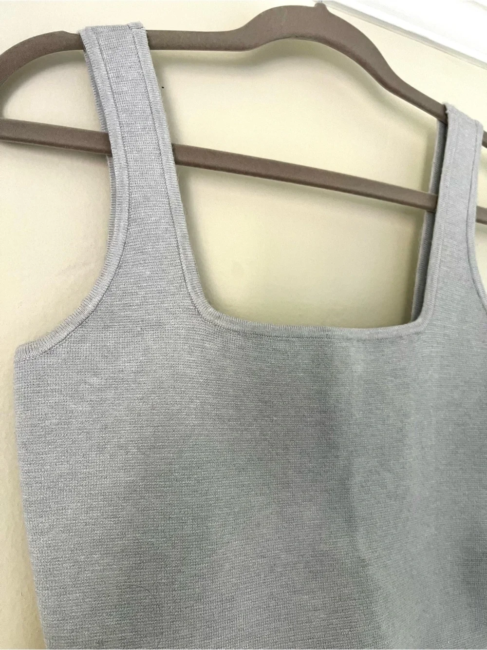 A&F Soft Collection Square Neck Knit Cropped Tank Top